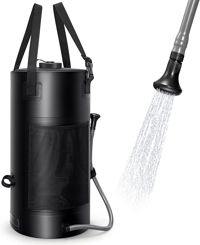 Solar Shower Bag, 5 Gal/20L Solar Heating Camping Shower Bag, Portable Shower with Reinforced Handles & Thick Tarpaulin, Solar Showers for Camping, Surfing, Outdoor Traveling, Hiking