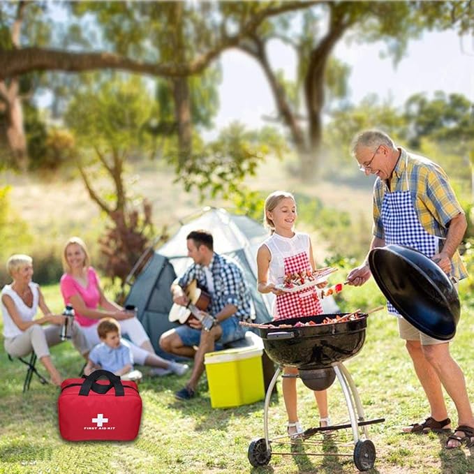 AOUTACC Nylon First Aid Empty Kit,Compact Waterproof and Lightweight First Aid Bag with Zippered for Emergency at Home, Office, Car, Outdoors, Boat, Camping, Hiking(Bag Only)