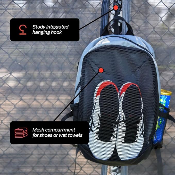 Tennis Backpack, Aether Series, Large Capacity, External Waterproof Compartment, Multi-Use For Travel, Laptop, Water Sports, Gym, or Tennis
