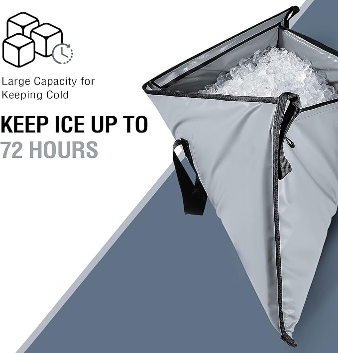 Buffalo Gear Insulated Fish Cooler - Leakproof Kill Bag with 2 Reusable Cooler Ice Packs - Portable Waterproof Zipper