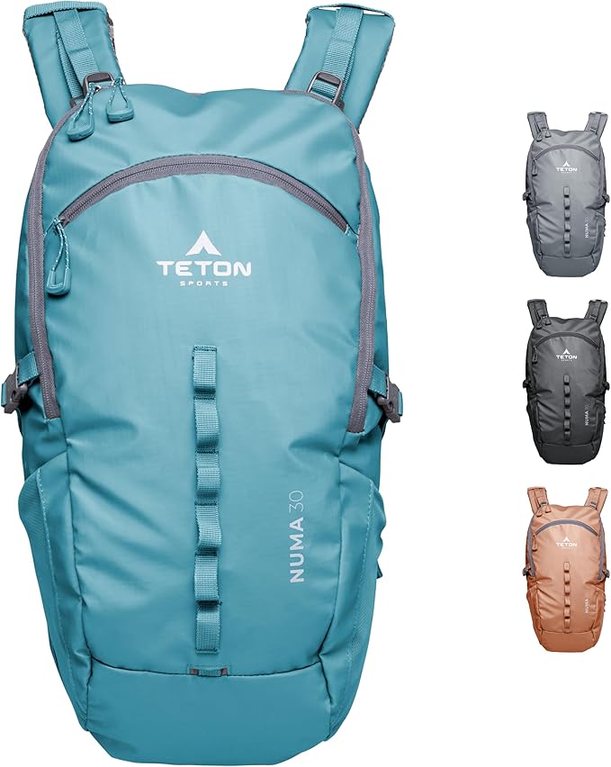 TETON Sports Numa backpack, sleek design, durable and ready for hiking, camping or backpacking. Lightweight with more room than you think. Perfect bugout bag. 30L, Alpine
