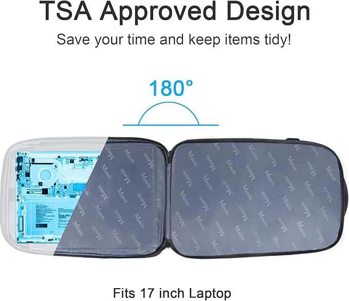 MATEIN Carry On Backpack for Airplanes, 40L Underseat Travel Backpack Personal Item Bag with USB Charging Port and Shoe Pouch, TSA 17 inch Bags for Men Flight Approved, Work Casual Daypack