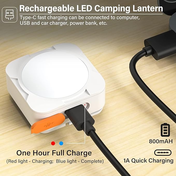 Rechargeable Camping Lights FLY2SKY 4Pcs White Tent Lights Mini Flashlight Portable LED Camping Lantern Survival Gear Camping Accessories for Hiking Backpacking Fishing Hurricane Emergency Outage