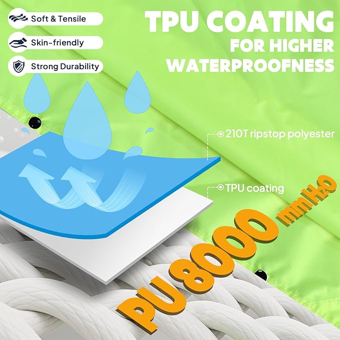 ANYOO Hooded Rain Poncho for Adults Waterproof Lightweight Rain Coat for Men Women Reusable Rain Jacket for Emergency Outdoor