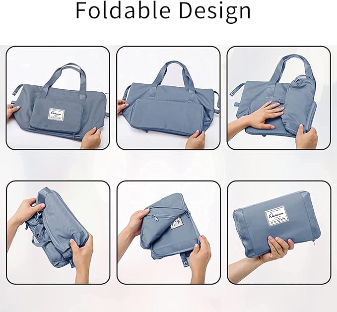 Large Capacity Foldable Travel Bag Expandable Portable Carry on Bag Dry&Wet Separation Sports Duffel Bags