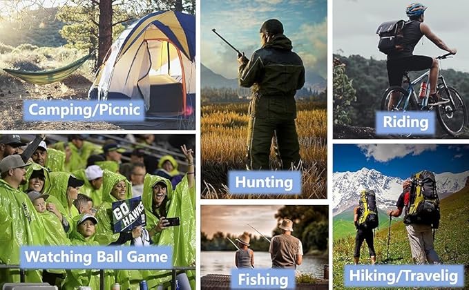 Camo Rain Poncho, Multi Use Waterproof Rain Coat