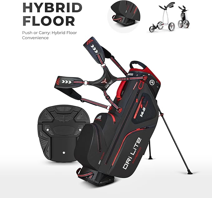BIG MAX Dri Lite Hybrid Golf Bag | Water-repellent | Lightweight | Waterproof Value Pocket | 14-Way-Divider | Cooler Pocket | Leg Lock System | Umbrella Holder | Towel Holder | Stand Bag and Carry Bag