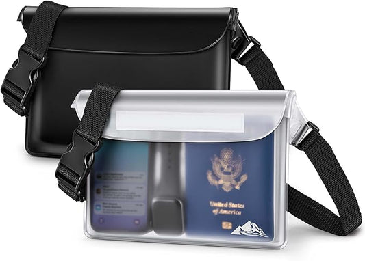 HEETA Waterproof Fanny Pack, Waterproof Pouch Dry Bag 2/3/4 Pack for Phone, Adjustable Waist Strap and Screen Touch Sensitive for Swimming Kayaking Boating Beach Fishing Diving Surfing Accessories