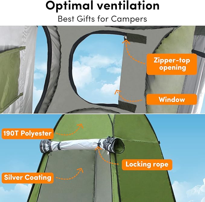 Pop Up Privacy Tent Shower Tent Changing Tent Portable Outdoor Camping Bathroom Toilet Tent Changing Dressing Room Privacy Shelters Room for Hiking and Beach Sun Shelter Picnic Fishing- Waterproof