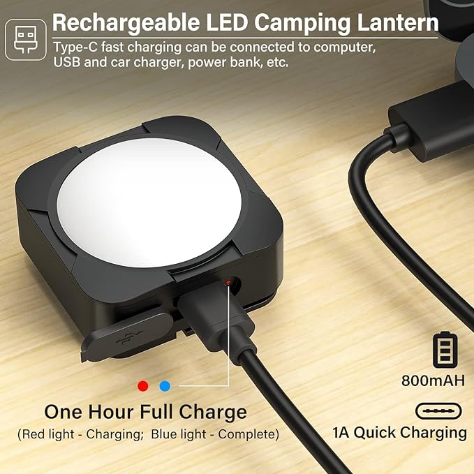 Rechargeable Camping Lights FLY2SKY 4 Pcs Tent Lights Mini Flashlight Portable LED Camping Lantern Survival Gear Camping Accessories for Hiking Backpacking Fishing Hurricane Emergency Outage