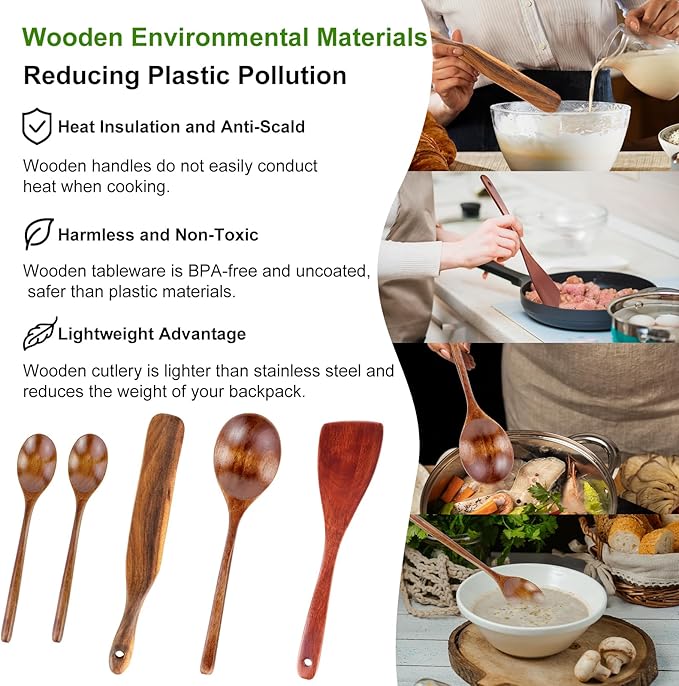 Camping Cooking Cookware Set - Upgraded 22PCS Camp Kitchen Organizer with Wooden Utensils, Portable Gear for Outdoor Dining Essentials