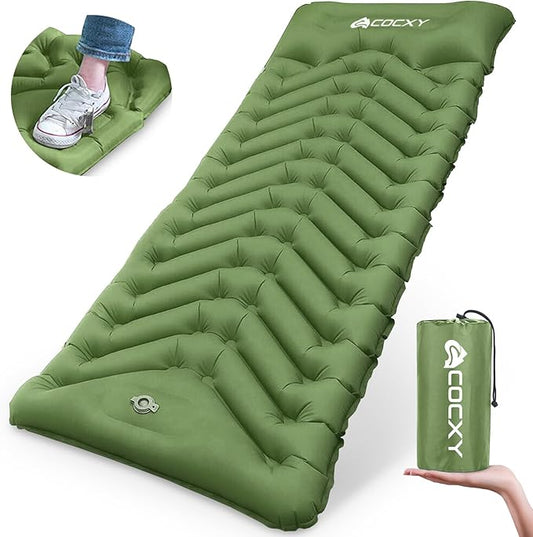Sleeping Pad Ultralight Inflatable Sleeping Mat with Pillow & Built-in Foot Pump, Self Inflating Sleeping pad Waterproof - Ultimate for Camping, Traveling, Backpacking, Tents,Airpad