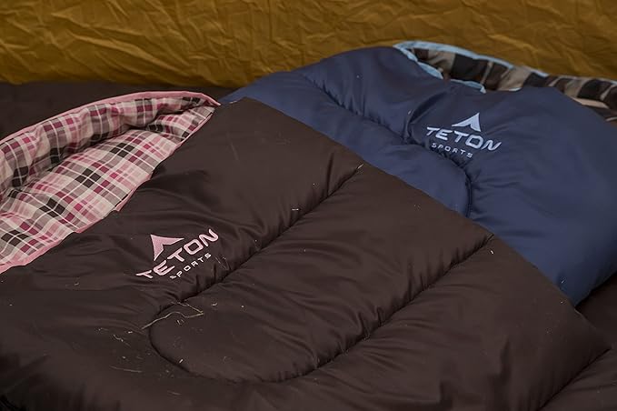 Teton Junior, 20 Degree and 0 Degree Sleeping Bags. Finally, Sleeping Bag for Boys, Girls, All Kids, Warm and Comfortable, for All Camping Weather and Built to Last