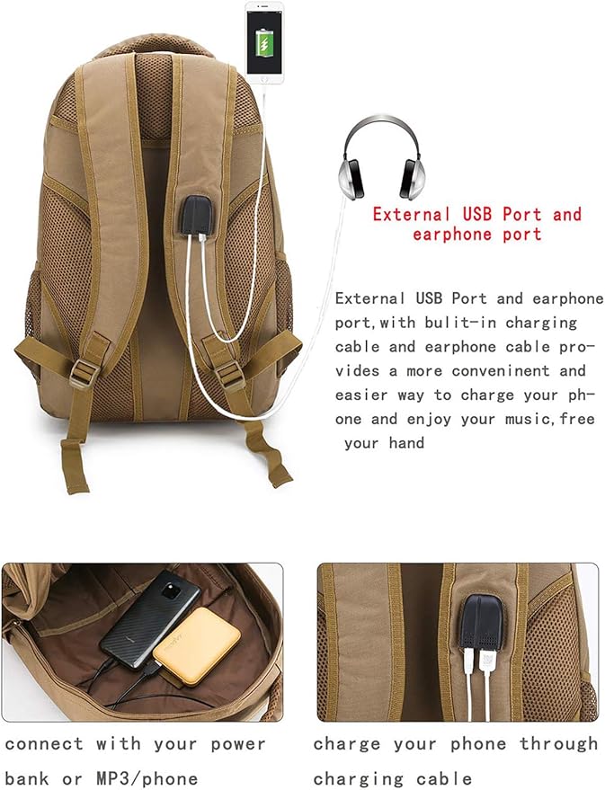 4land Camo Backpack for Boys,Army Boys Backpacks for Elementary Middle School Military,Camouflage Bookbag 40L