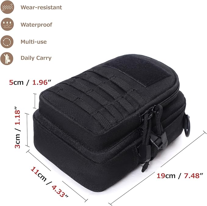 Azarxis Molle Pouches, Tactical Compact EDC Small Utility Pouch Waist Bags Sundries Storage Admin Organize Gear Gadget for Military Backpack