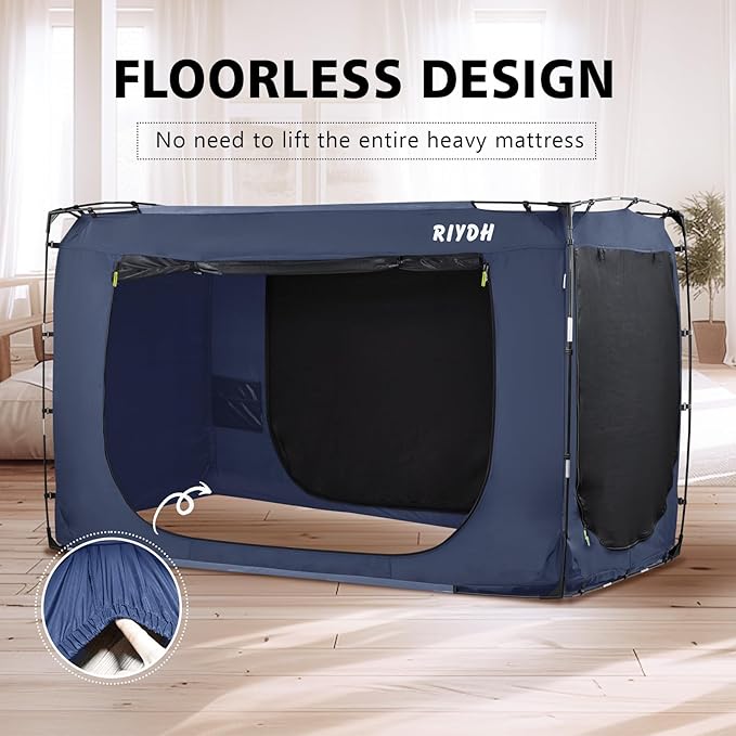 Bed Tent Bed Canopy Queen Size Tents for Adult and Kids- Original Design Portable Dream Tent Indoor Sleeping 80% Blackout with 3 Doors Breathable Big Space Tents