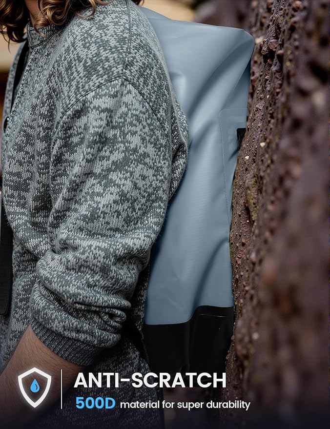 Lamicall Dry Bag Waterproof Backpack - [Zippered Pocket] 10L/20L Roll Top Waterproof Bag with Water proof Phone Case, Floatable Drybag for Swimming, Boating, Kayaking, Camping, Beach