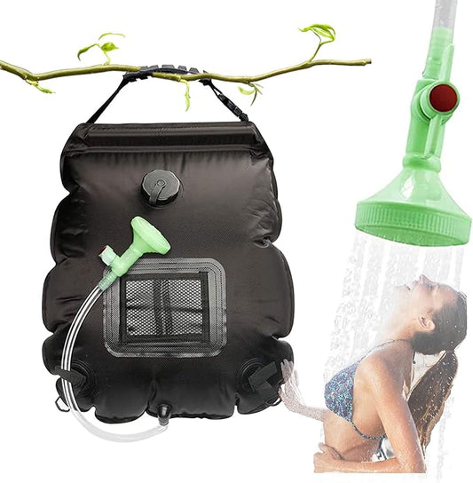 Solar Shower Bag, Solar Heating Camping Shower Bag, 5Gal(20L) Portable Camping Shower Bag, with Removable Hose and On-Off Switchable Shower Head, for Outdoor Traveling/Climbing/Hiking/Beach/Swimming