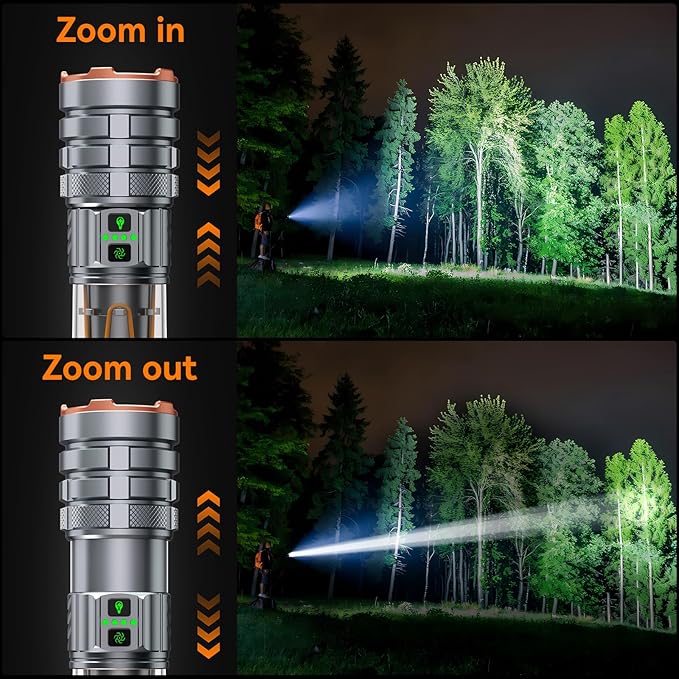 G580 Camping Flashlights,9000Lux 5000mAh Super Bright High Lumens Rechargeable Flashlight with 11 Modes,Waterproof,Adjustable LED Multi-Flashlight for Car,Outdoor,Camping,Walking,Tactical
