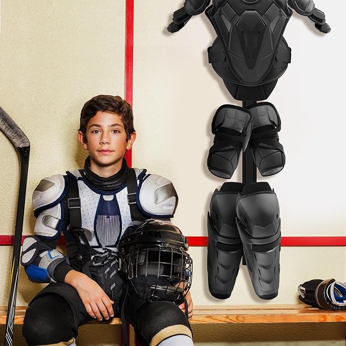 Suzile 6 Pcs Hockey Drying Rack Equipment Hanging Rack with 6 Hooks Multipurpose Gear Organizer Portable Sports Gifts Ice Hockey Camping Equipment for Home Travel Outdoor