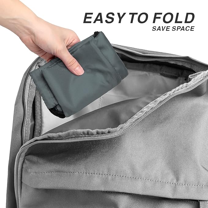 BuyAgain Drawstring Backpack Sports Water Resistant String Bag Sport Gym Sackpack for Women Men Large with Zipper, Grey