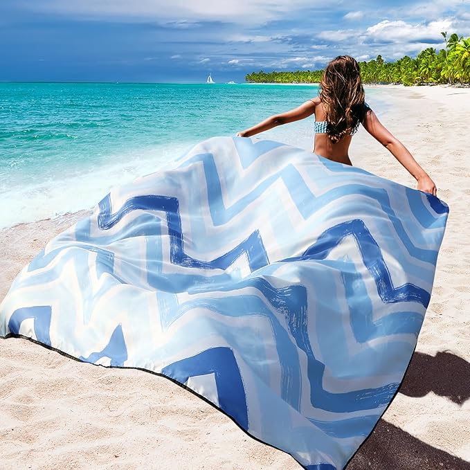 Beach Blanket Waterproof Sandproof Beach Mat 79" X 83" /10'x9'for 2-8 Adults Quick Drying Outdoor Picnic Mat Beach Accessories for Travel, Camping, Hiking