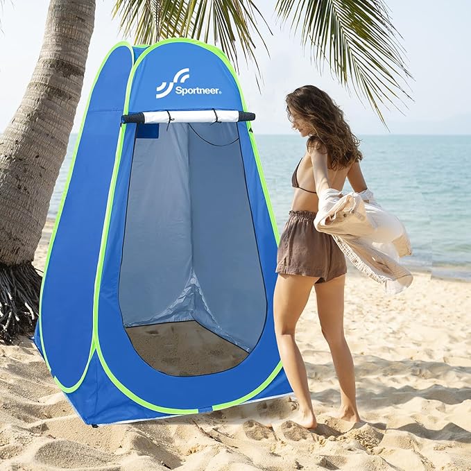 Sportneer Pop Up Privacy Shower Tent, Portable Changing Room Pop Up Changing Tent 75inches x 47inches x 47inches Shower Tent with Carry Bag for Camping & Beach, Easy Set Up, Foldable