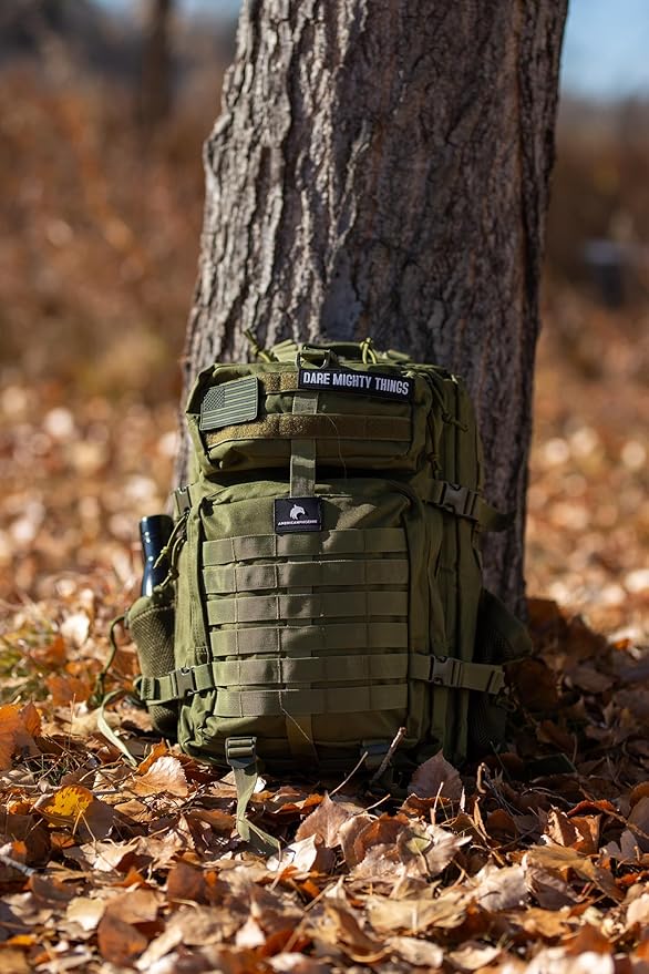 45L Elite Tactical Backpack | 3X Stronger Work & Military Backpack | Water Resistant and Heavy Duty | 3 Day MOLLE Bug Out Bag (Olive Green)