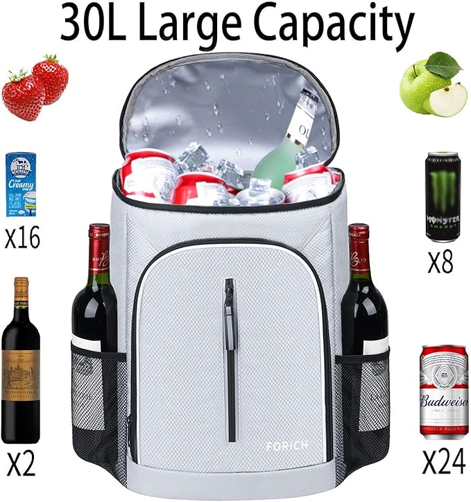 FORICH Soft Cooler Backpack Insulated Waterproof Backpack Cooler Bag Leak Proof Portable Small Cooler Backpacks to Work Lunch Travel Beach Camping Hiking Picnic Fishing Beer for Men Women