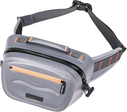 WILD HEART Airtight Waterproof Waist Bag Luya Bag 3D Dimension Shape Case 3.6L TPU Material for Outdoor Kayaking, Rafting, Boating, Swimming, Camping, Hiking, Beach, Fishing (Grey)