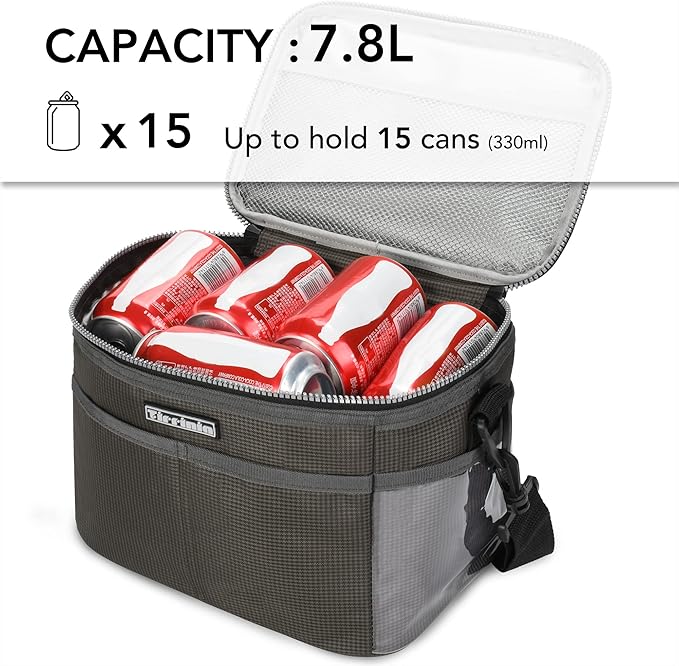 Tirrinia Insulated Lunch Box for Women Men, Leakproof Reusable Lunch Bag Containers for Adult,Working,Office,Lunch Soft Cooler Bag Tote for Picnic Hiking Beach,Black Checkered