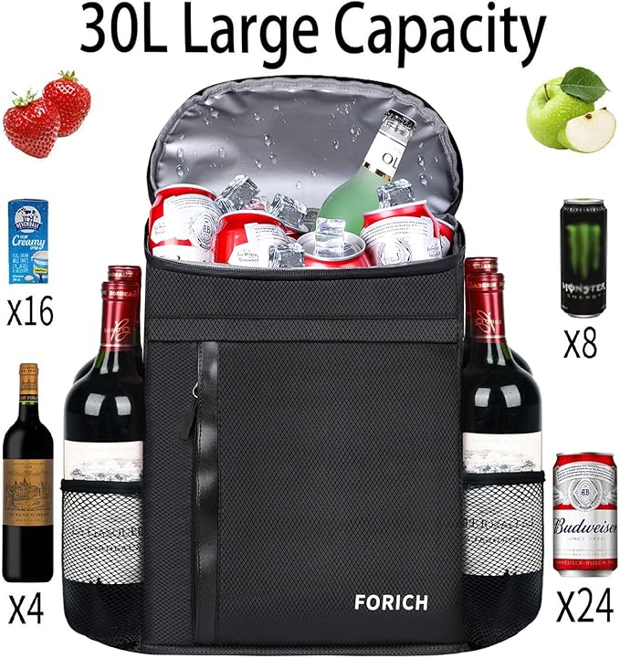 FORICH Soft Cooler Backpack Insulated Waterproof Backpack Cooler Bag Leak Proof Portable Small Cooler Backpacks to Work Lunch Travel Beach Camping Hiking Picnic Fishing Beer for Men Women