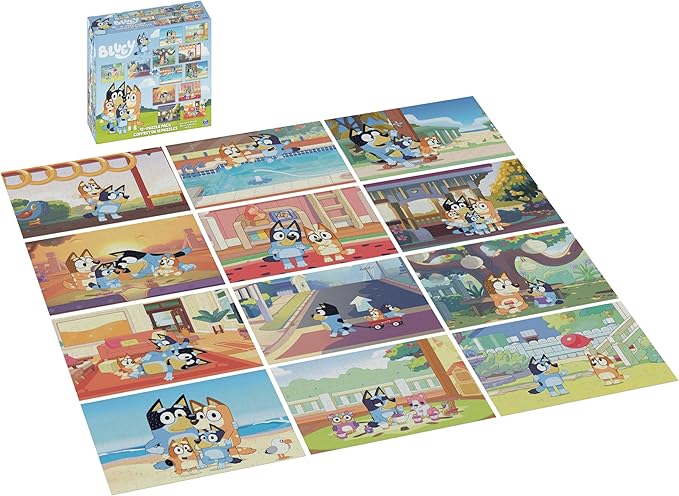 Bluey 12-Pack of Jigsaw Puzzles for Families, Kids, and Preschoolers Ages 4 and Up