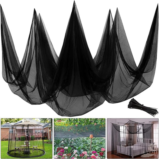Unves Mosquito Net, 39 x 10 Ft Mosquito Netting for Patio Insect Bird Netting for Garden Protection, Hexagonal Mesh Garden Net Breathable Plant Covers Protect Vegetables Fruits from Birds Bugs