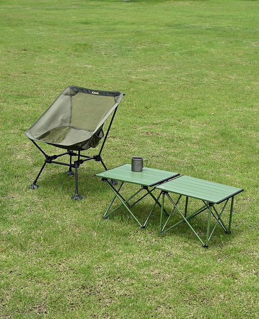 iClimb Ultralight Compact Camping Folding Table with Carry Bag (Reinforced Green - S)