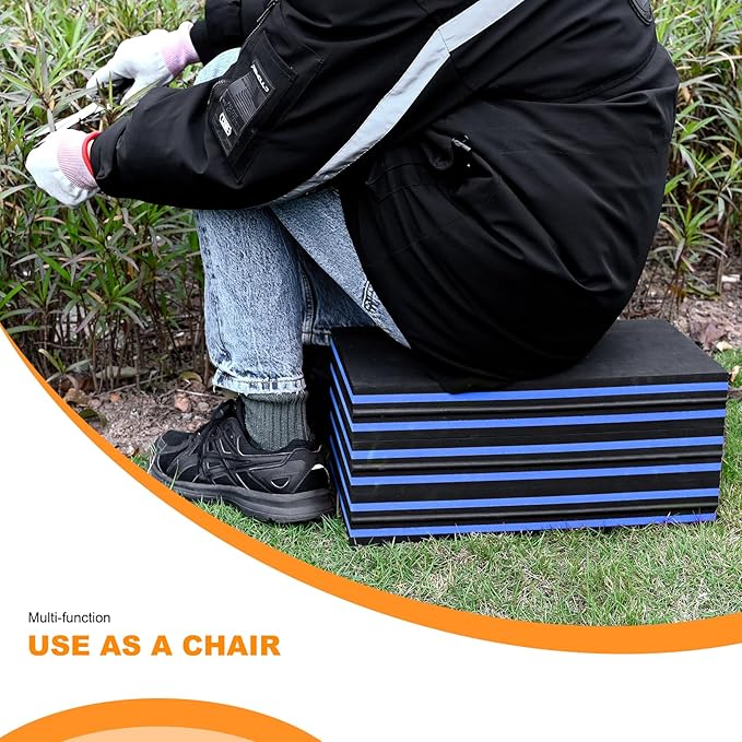 FOSHIO Foldable EVA Mat with Carrying Handles - Thick Kneeling Mat for Mechanics, Garage, Picnicking, Gardening, Camping, Home Gym