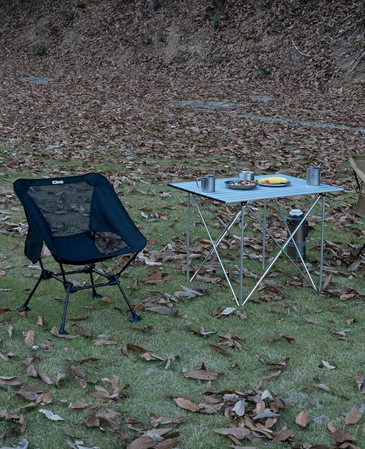 iClimb Ultralight Compact Camping Folding Table with Carry Bag (Reinforced Silver - XL)