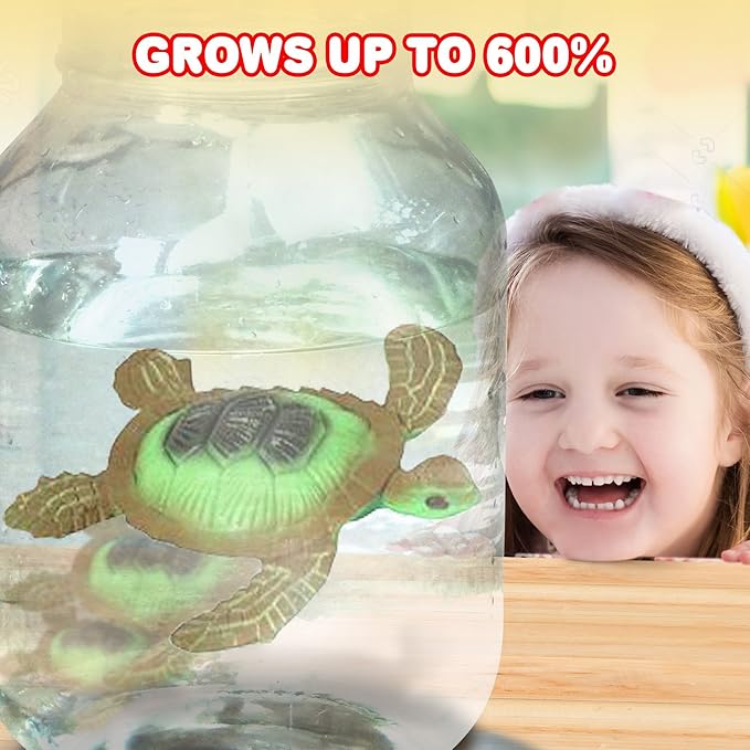 ArtCreativity Growing Sea Animals 6 Different Water Expanding Sea Creatures - Grows 6X Larger - Amazing Sensory Jelly-Like Toy - Fun and Educational Gift for Boys and Girls.