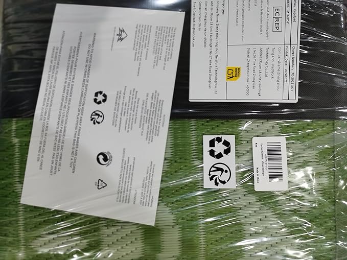 Capslpad 6Ft Round Outdoor Rug for Patios Clearance Reversible Mat Plastic Straw Patio Rugs Lightweight RV Camping Mat Circle Outside Area Rug Carpet for Balcony Deck Trailer Picnic BBQ,Green