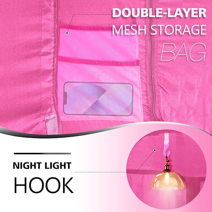 Bed Tent Bed Canopy Full Size Tents for Adult and Kids- Original Design Portable Dream Tent Indoor Sleeping 80% Blackout with 3 Doors Breathable Big Space Tents