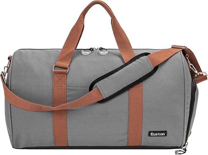Kuston Sports Gym Bag with Shoe Compartment&Wet Pocket,Travel Duffel bag,Weekend Bag,Workout Bag Suitable for Men and Women