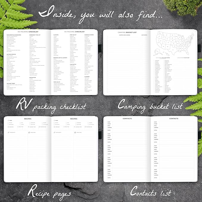 Clever Fox Camping Journal – Camper Log Book & RV Trip Planner – Outdoor Camp Journal & Adventure Travel Notebook – 12 Trips Total, 8 Pages per Trip – Hardcover, A5 Size (Black)