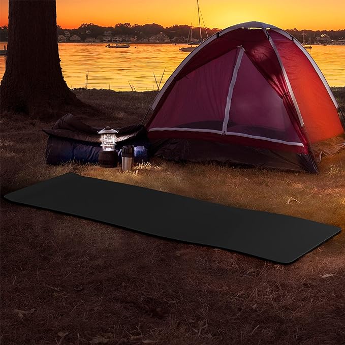 Foam Sleeping Pad - Lightweight 0.5-Inch Mat for Camping, Cots, Tents, Backpacking, and Yoga - Non-Slip and Waterproof with Handle by Wakeman