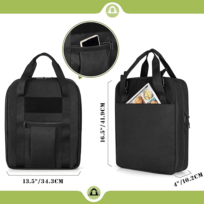 Hanging Camp Utensil Organizer with Towel Paper Holder, Portable Camping Kitchen Cookware Bag for Knives, Forks, Spoons & More, Outdoor Cooking Tools Storage Box for Travel & Hiking, Bag Only