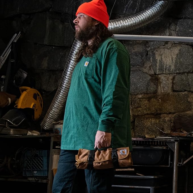 Carhartt 18 Pocket Utility Roll, Durable Water-Resistant Tool Organization Roll Bag