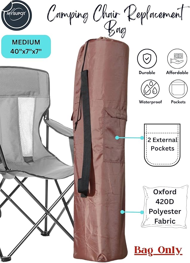 Replacement Bag for Folding Camping Chair, Portable Camp Chair, Hammock, Yoga Mat, Umbrella, Tents, Tripods, Fishing Poles - 420D Oxford Polyester Fabric