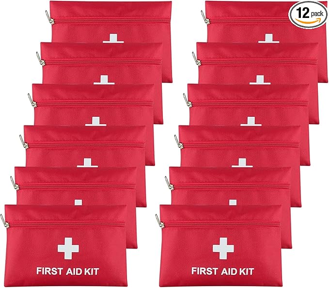 AOUTACC 12 Pack First Aid Kit Empty Bag, Travel Empty First Aid Kit Pouch Bag for Emergency at Home, Office, Car, Outdoors, Boat, Camping, Hiking(Bag Only)