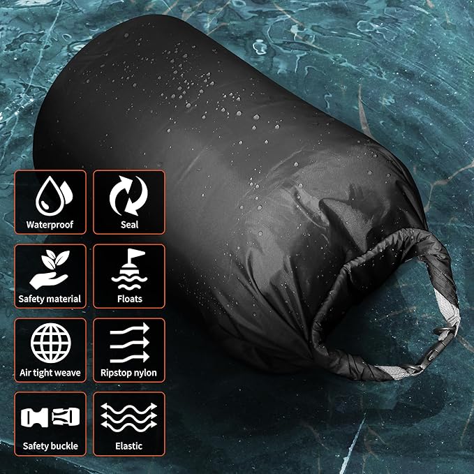 Desoto Waterproof Dry Bag 2 packs, 2L/5L/10L/20L/40L/70L Dry Sack Lightweight Portable, Dry Storage Bag to Keep Gear Dry Clean for Kayaking, Gym, Hiking, Swimming, Camping