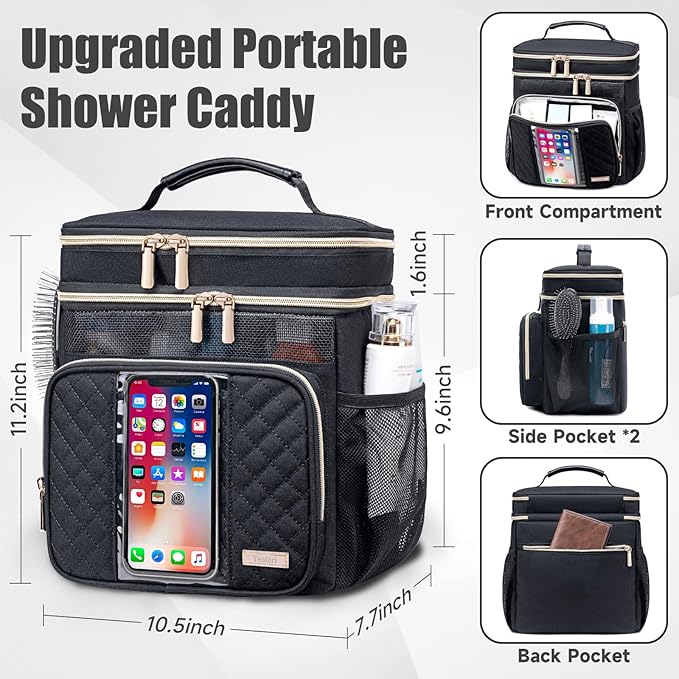 Large Toiletry Bag for Women Men,Bathroom Bag,Water Resistant Portable Shower Caddy for College Dorm,Hanging Toiletry Bags for Traveling,Gym Camping Cruise Ship Travel Essentials Shower Bag