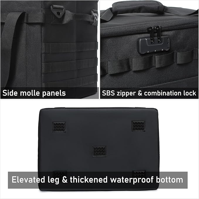 Tactical Camping Storage Bag - 38L Utility Tote Bag Organizer with Combination Lock and Shoulder Strap